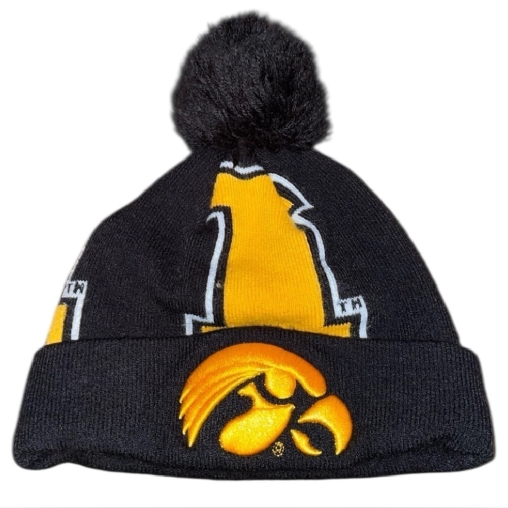 New Era's University of Iowa Hawkeyes Gold Black White Adult Beanie!